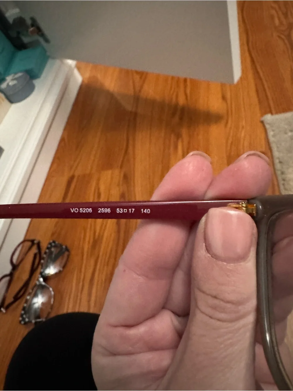 Vogue Two-Tone Gray Front with Burgundy Temples Women's Glasses